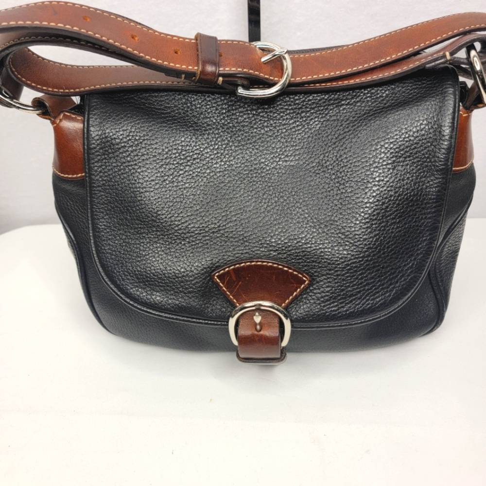 Dooney & Bourke Elegant Black and Brown Leather Shoulder‎ Bag